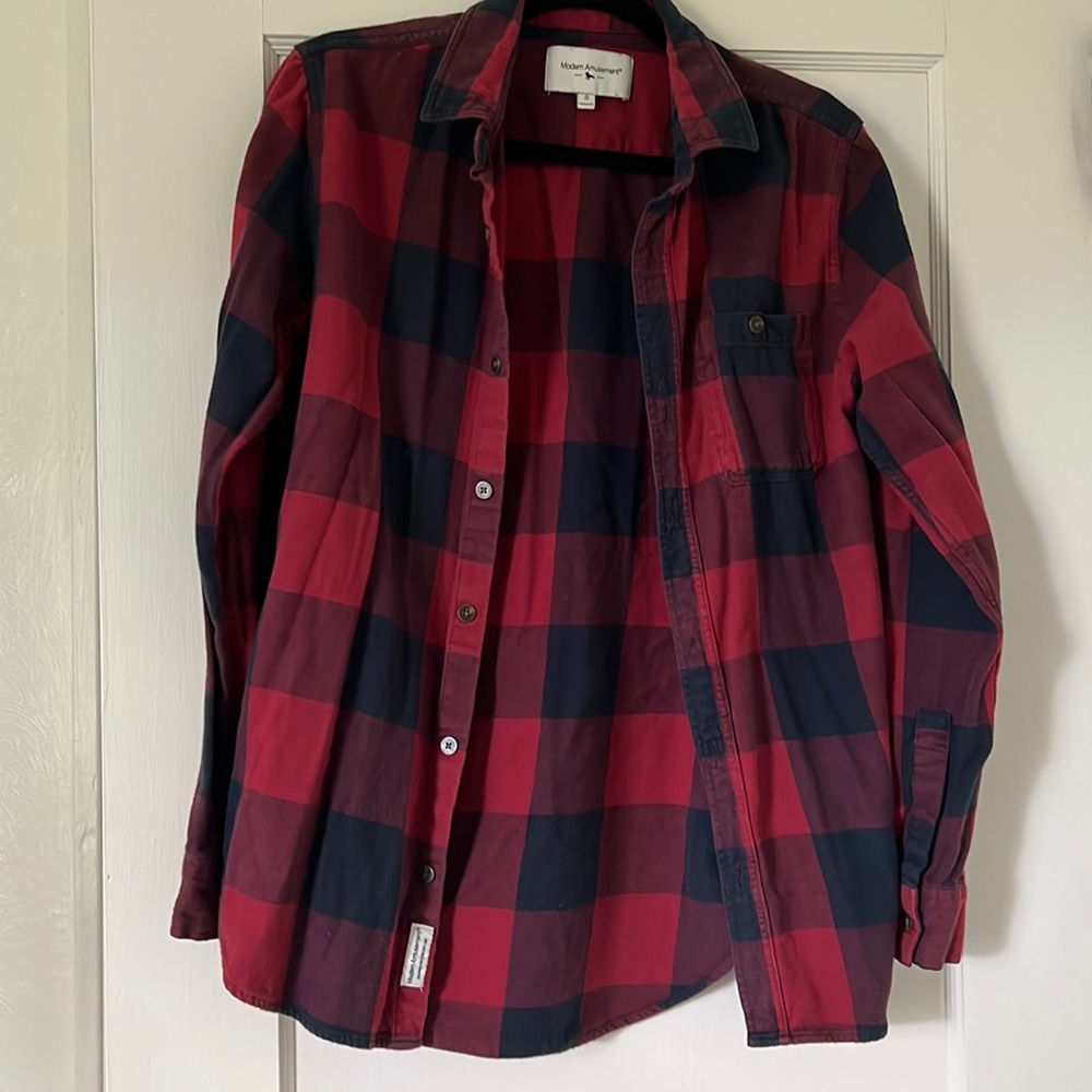 Blue and red flannel